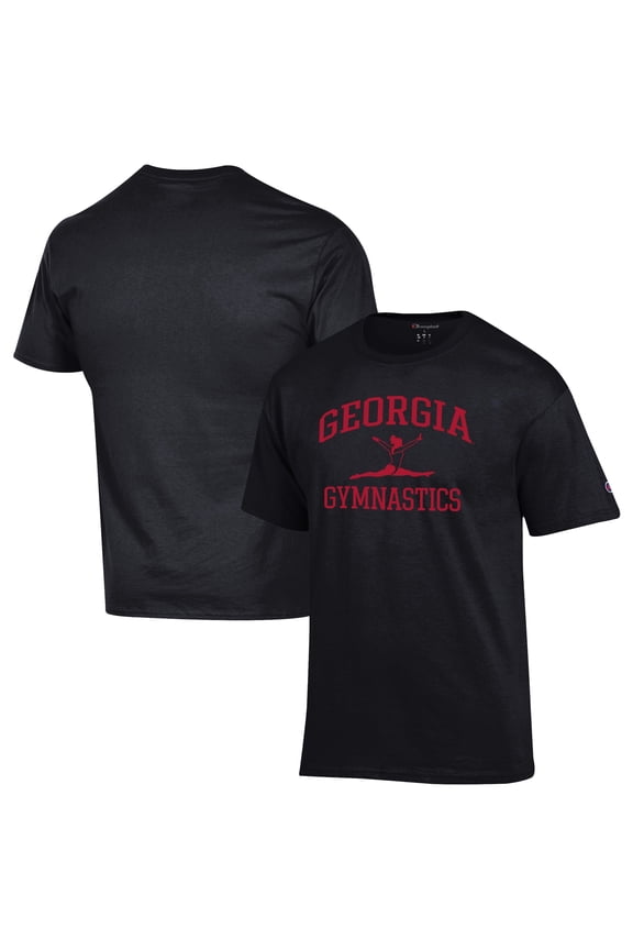 Men's Champion  Black Georgia Bulldogs Gymnastics Icon T-Shirt