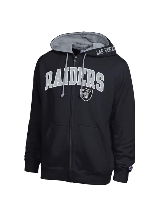 Men's Champion Black/Heather Gray Las Vegas Raiders Full-Zip Hoodie