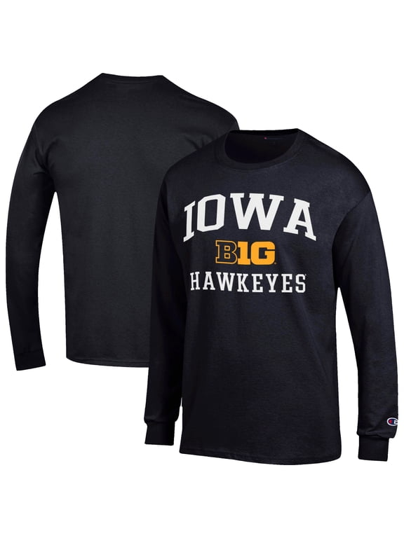 Men's Champion Black Iowa Hawkeyes Big Ten Long Sleeve T-Shirt