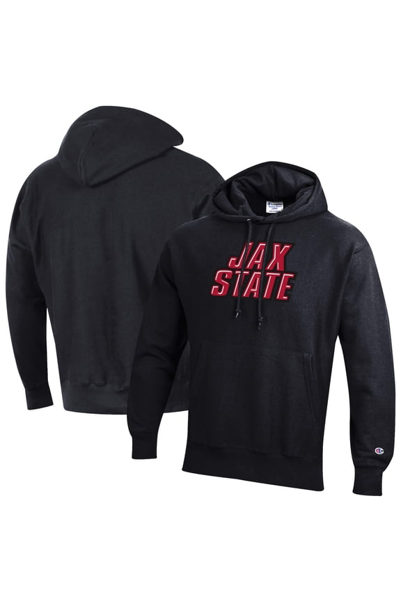 Men's Champion Black Jacksonville State Gamecocks Reverse Weave Pullover Hoodie