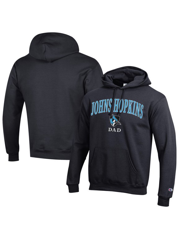 Men's Champion Black Johns Hopkins Blue Jays Dad Logo Eco Powerblend Hoodie
