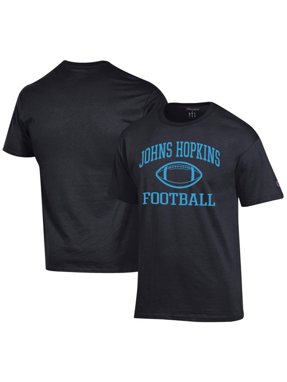 Men's Champion Black Johns Hopkins Blue Jays Football Jersey T-Shirt