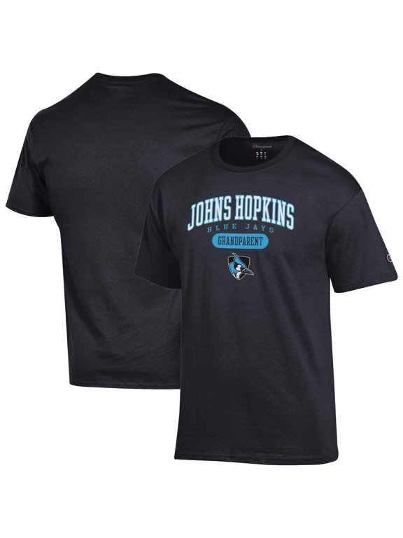 Men's Champion Black Johns Hopkins Blue Jays Grandparent Logo T-Shirt