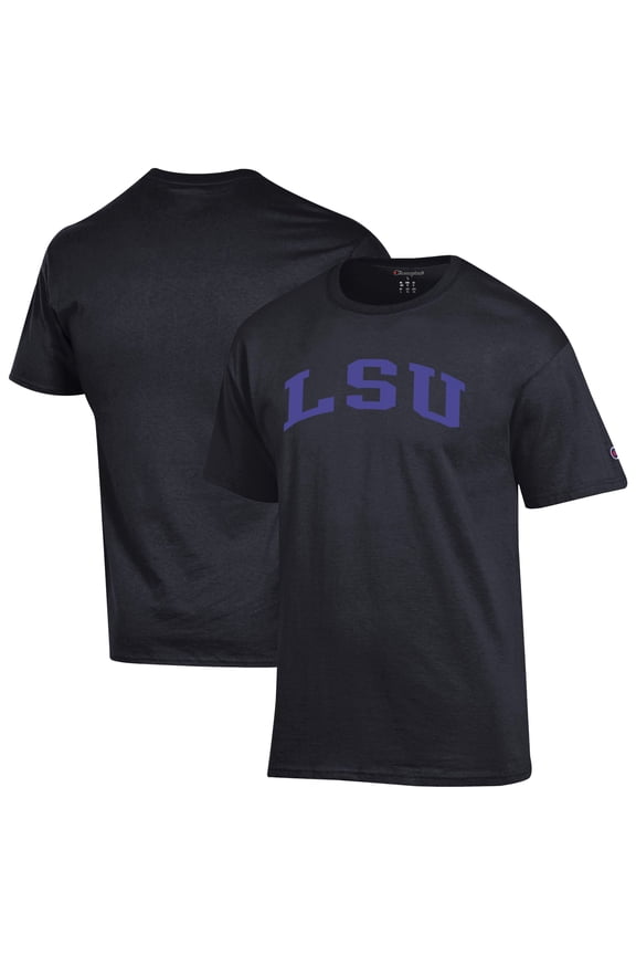 Men's Champion  Black LSU Tigers Basic Arch T-Shirt