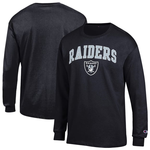 Men's Champion Black Las Vegas Raiders Arch Over Logo Long Sleeve T-Shirt