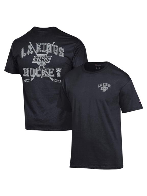 Men's Champion Black Los Angeles Kings Stick With It Jersey T-Shirt