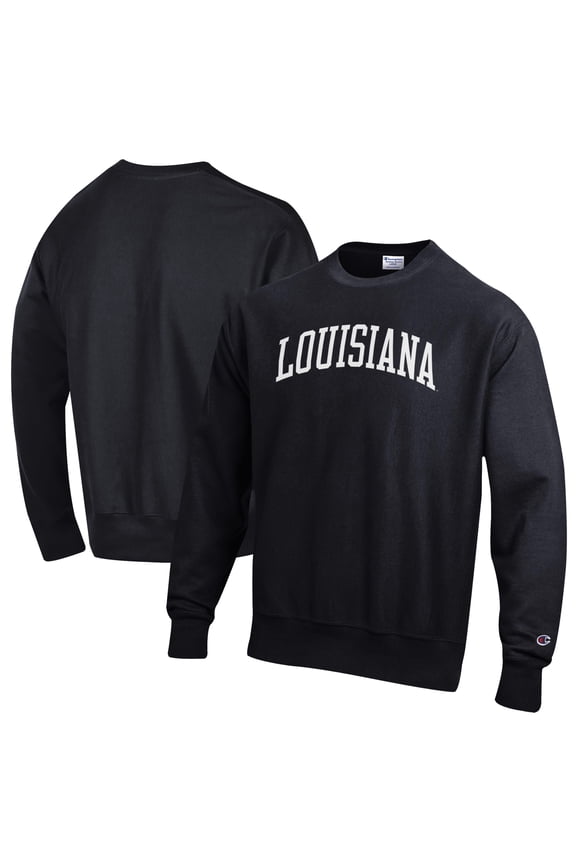 Men's Champion Black Louisiana Ragin' Cajuns Reverse Weave Pullover Sweatshirt