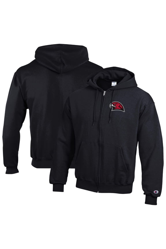 Men's Champion Black Miami University RedHawks Eco Powerblend Full-Zip Hoodie