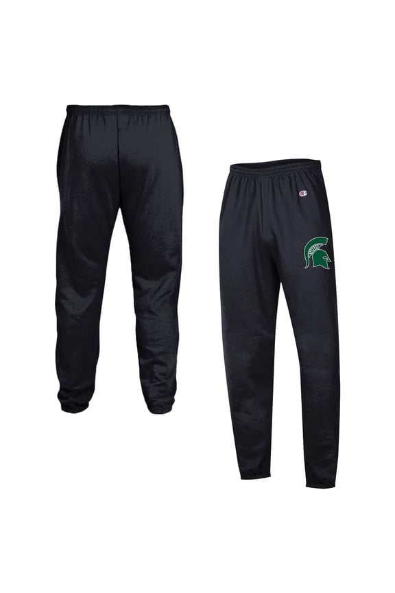 Men's Champion  Black Michigan State Spartans Powerblend Banded Fleece Sweatpants