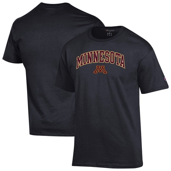 Men's-Champion Black Minnesota Golden Gophers Arch Over Logo T-Shirt