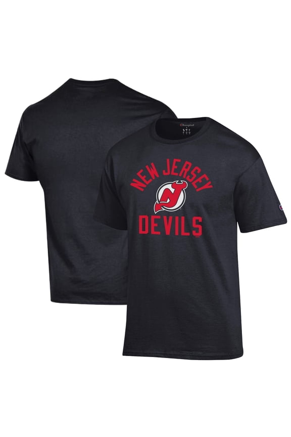 Men's Champion Black New Jersey Devils Primary Logo Jersey T-Shirt