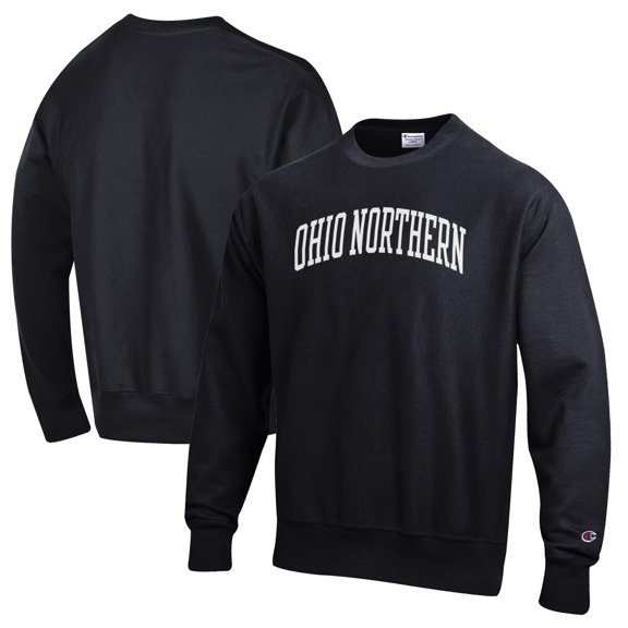 Men's Champion Black Ohio Northern Polar Bears Reverse Weave Fleece Crewneck Sweatshirt