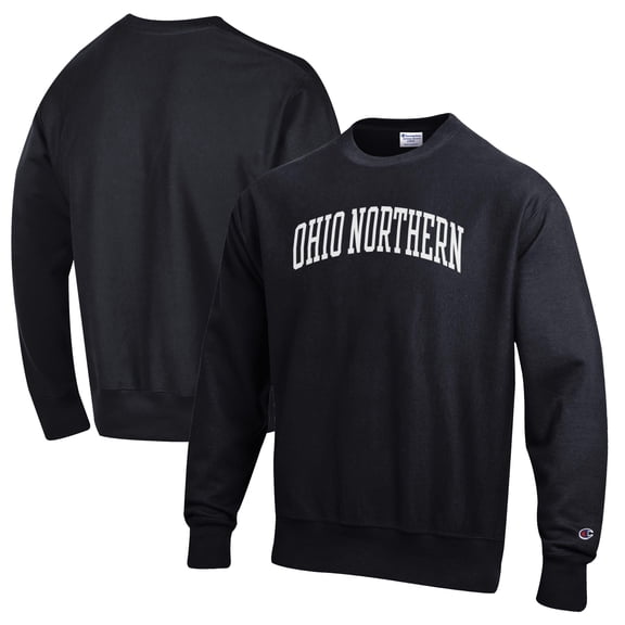Men's Champion Black Ohio Northern Polar Bears Reverse Weave Fleece Crewneck Sweatshirt
