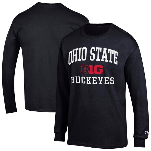 Men's Champion Black Ohio State Buckeyes Big Ten Long Sleeve T-Shirt