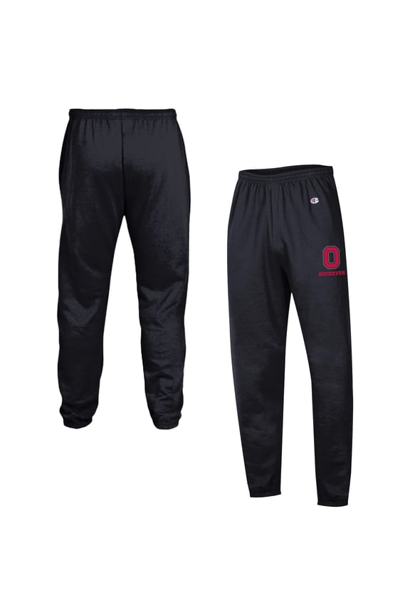 Men's Champion  Black Ohio State Buckeyes Powerblend Banded Fleece Sweatpants