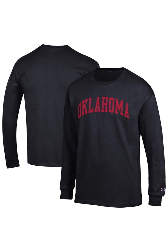 Men's Champion  Black Oklahoma Sooners Basic Arch Long Sleeve T-Shirt