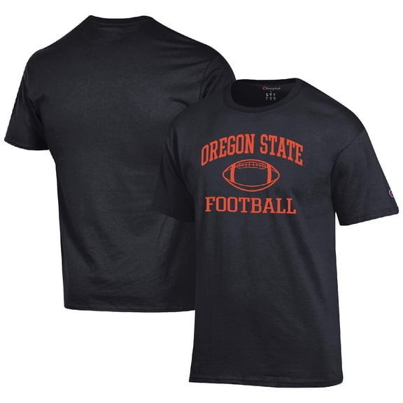 Men's Champion Black Oregon State Beavers Football Icon  T-Shirt