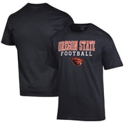 Mens Champion Black Oregon State Beavers Football Stack T-Shirt