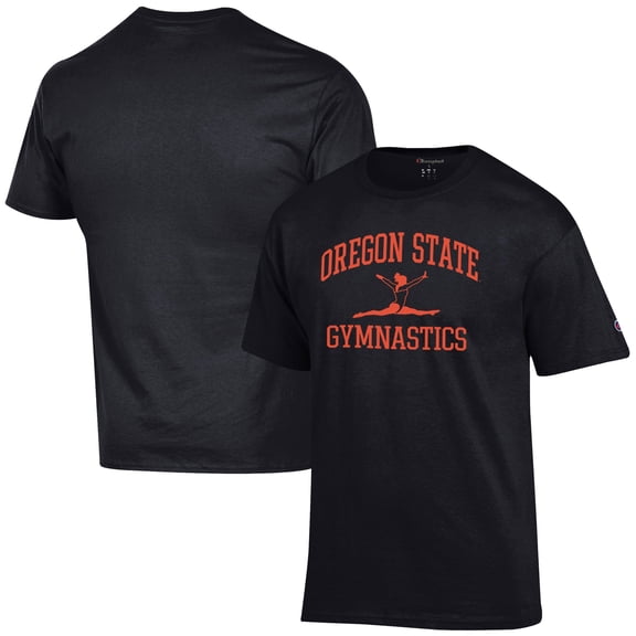 Men's Champion  Black Oregon State Beavers Gymnastics Icon T-Shirt