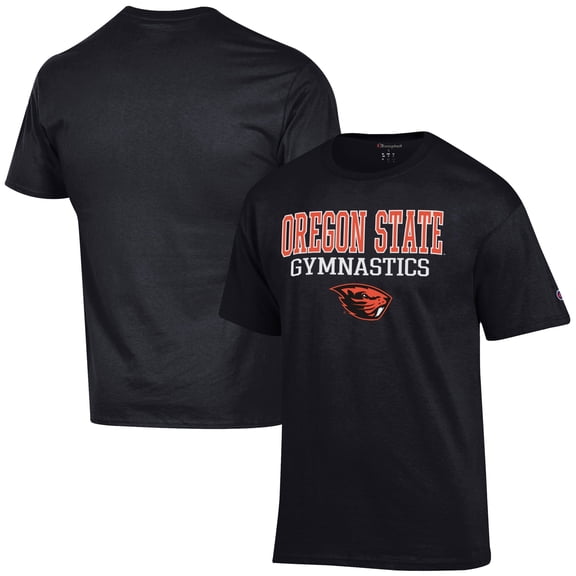 Men's Champion Black Oregon State Beavers Gymnastics Stack T-Shirt