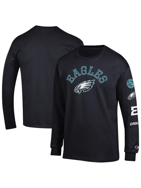 Men's Champion Black Philadelphia Eagles Seal Long Sleeve T-Shirt