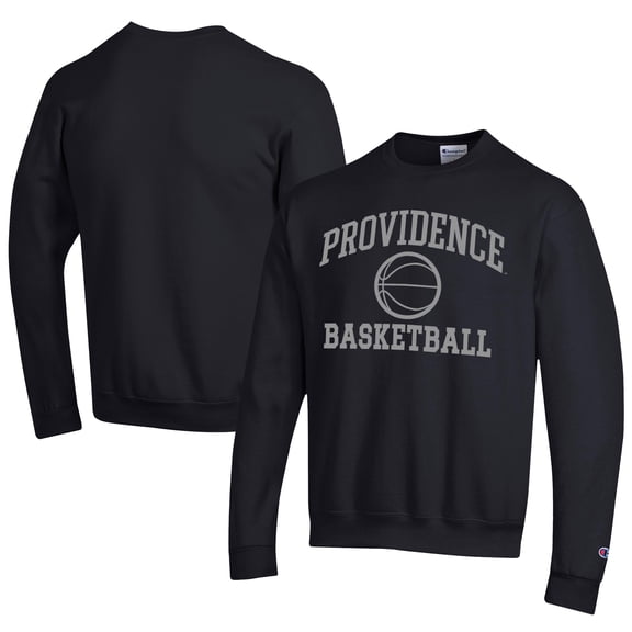 Men's Champion  Black Providence Friars Icon Logo Basketball Eco Powerblend Pullover Sweatshirt
