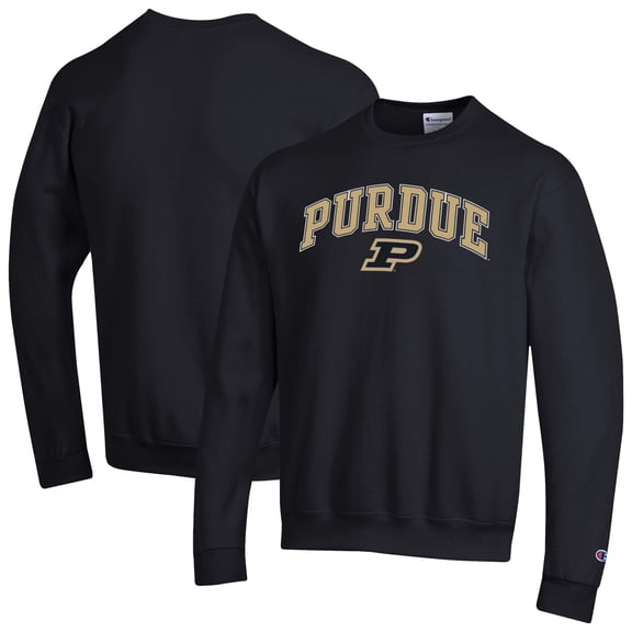 Men's-Champion  Black Purdue Boilermakers Arch Over Logo Pullover Sweatshirt