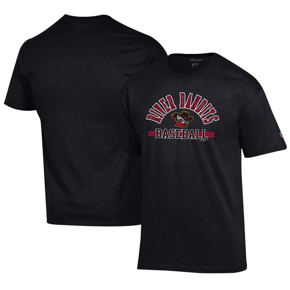 Men's Champion Black Quad Cities River Bandits Jersey T-Shirt