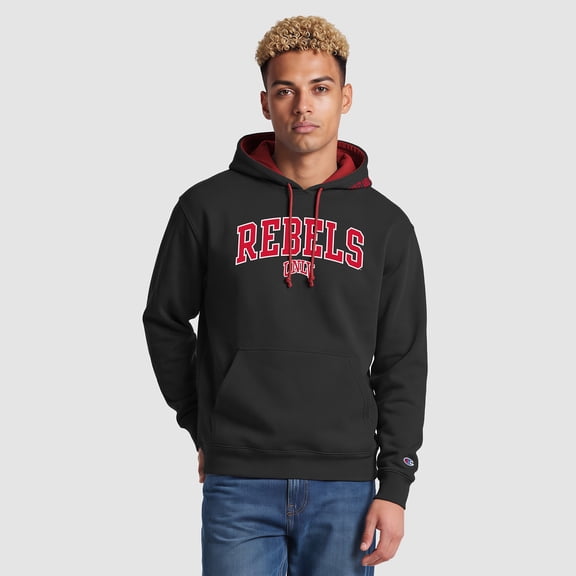 Men's Champion Black/Red UNLV Rebels Contrast Hoodie
