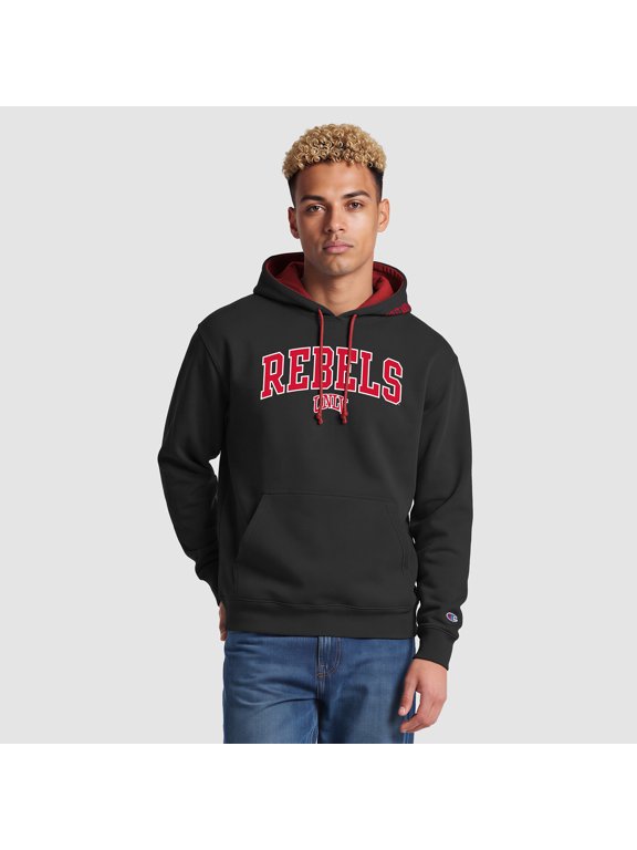 Men's Champion Black/Red UNLV Rebels Contrast Hoodie