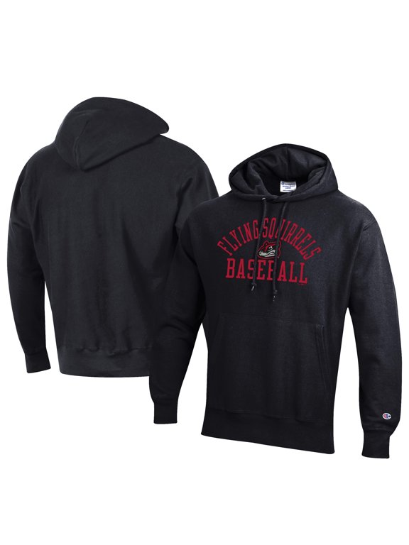 Men's Champion Black Richmond Flying Squirrels Baseball Reverse Weave Pullover Hoodie