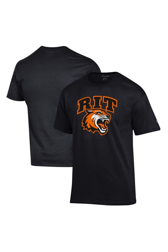 Men's Champion Black Rochester Institute of Technology Tigers Jersey T-Shirt