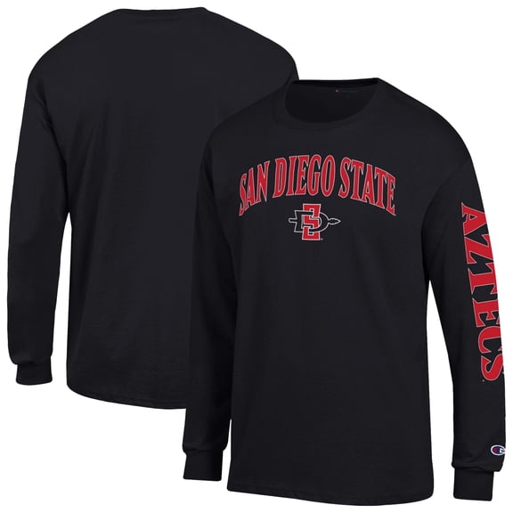 Men's Champion Black San Diego State Aztecs Arch Logo Long Sleeve T-Shirt