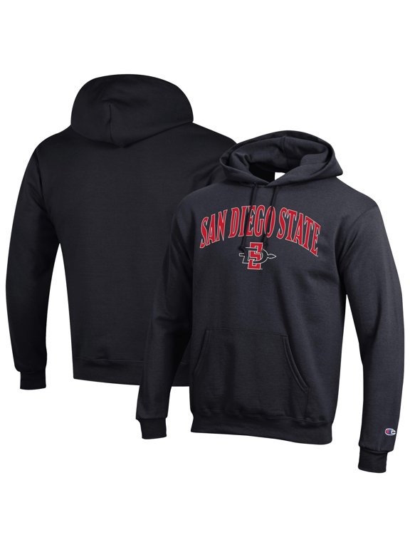 Men's-Champion Black San Diego State Aztecs Arched Logo Fleece Pullover Hoodie