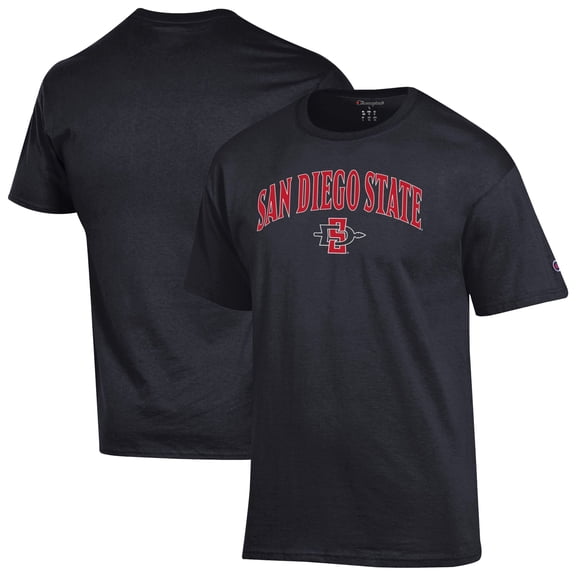 Men's-Champion  Black San Diego State Aztecs Arched Logo T-Shirt