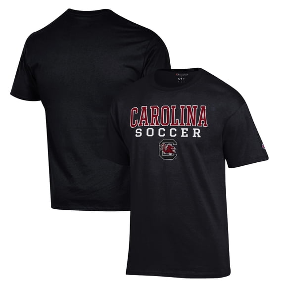 Men's Champion Black South Carolina Gamecocks Soccer Stack Logo T-Shirt