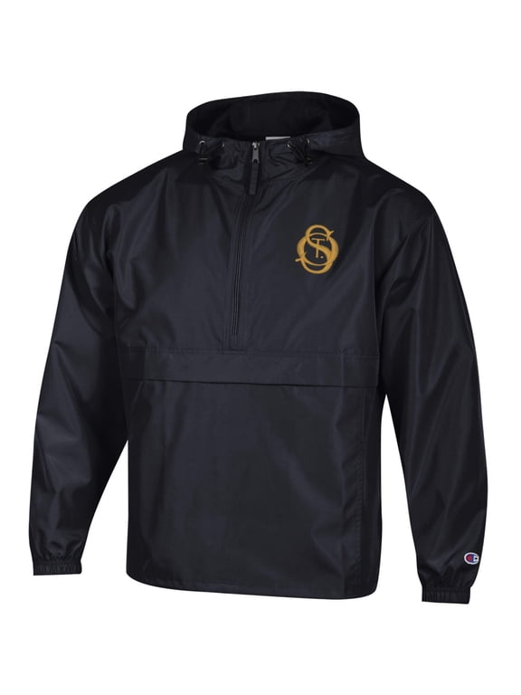 Men's Champion Black St. Olaf Oles Packable Half-Zip Hooded Jacket