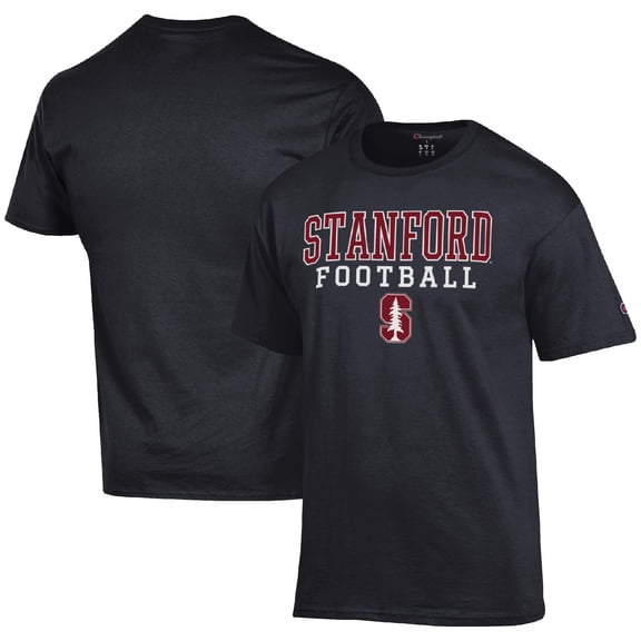 Men's Champion Black Stanford Cardinal Football Stack  T-Shirt