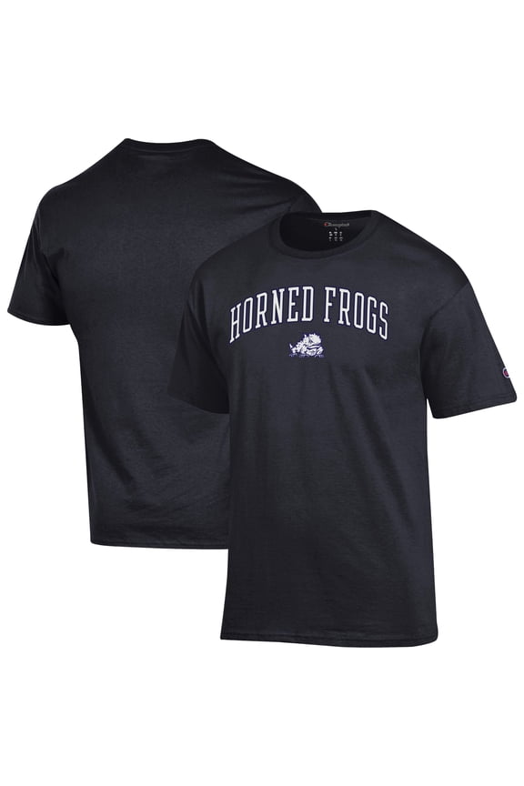Men's-Champion  Black TCU Horned Frogs Arch Over Logo T-Shirt