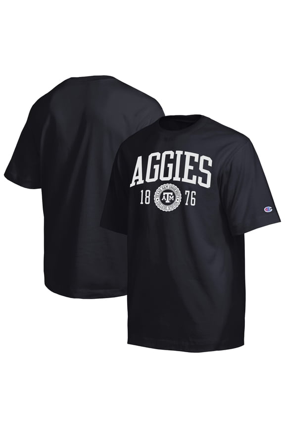 Men's Champion Black Texas A&M Aggies Established Tradition Heavyweight T-Shirt