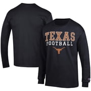 Mens Champion Black Texas Longhorns Football Stack Long Sleeve T-Shirt