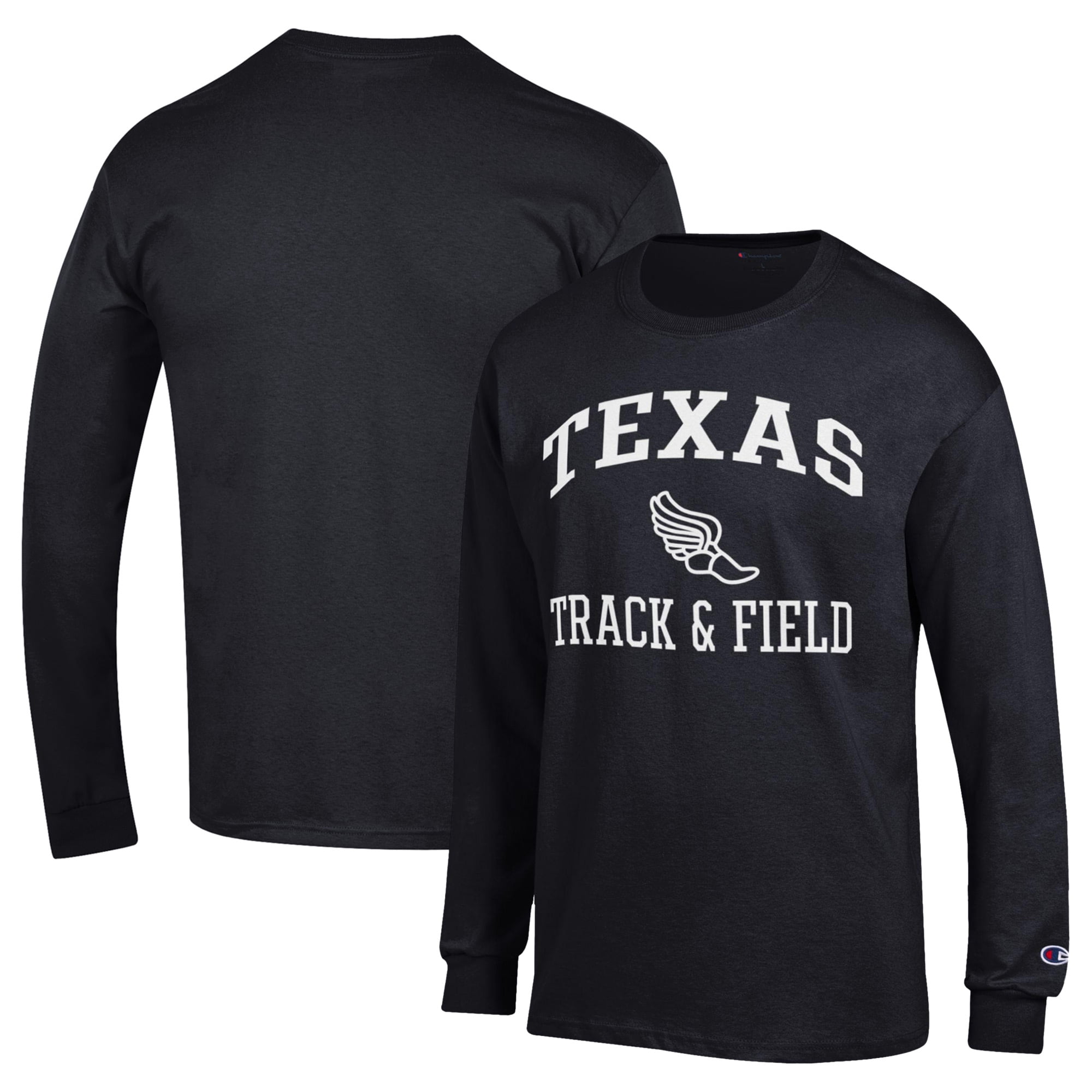 Men's Champion  Black Texas Longhorns Icon Track & Field Long Sleeve T-Shirt