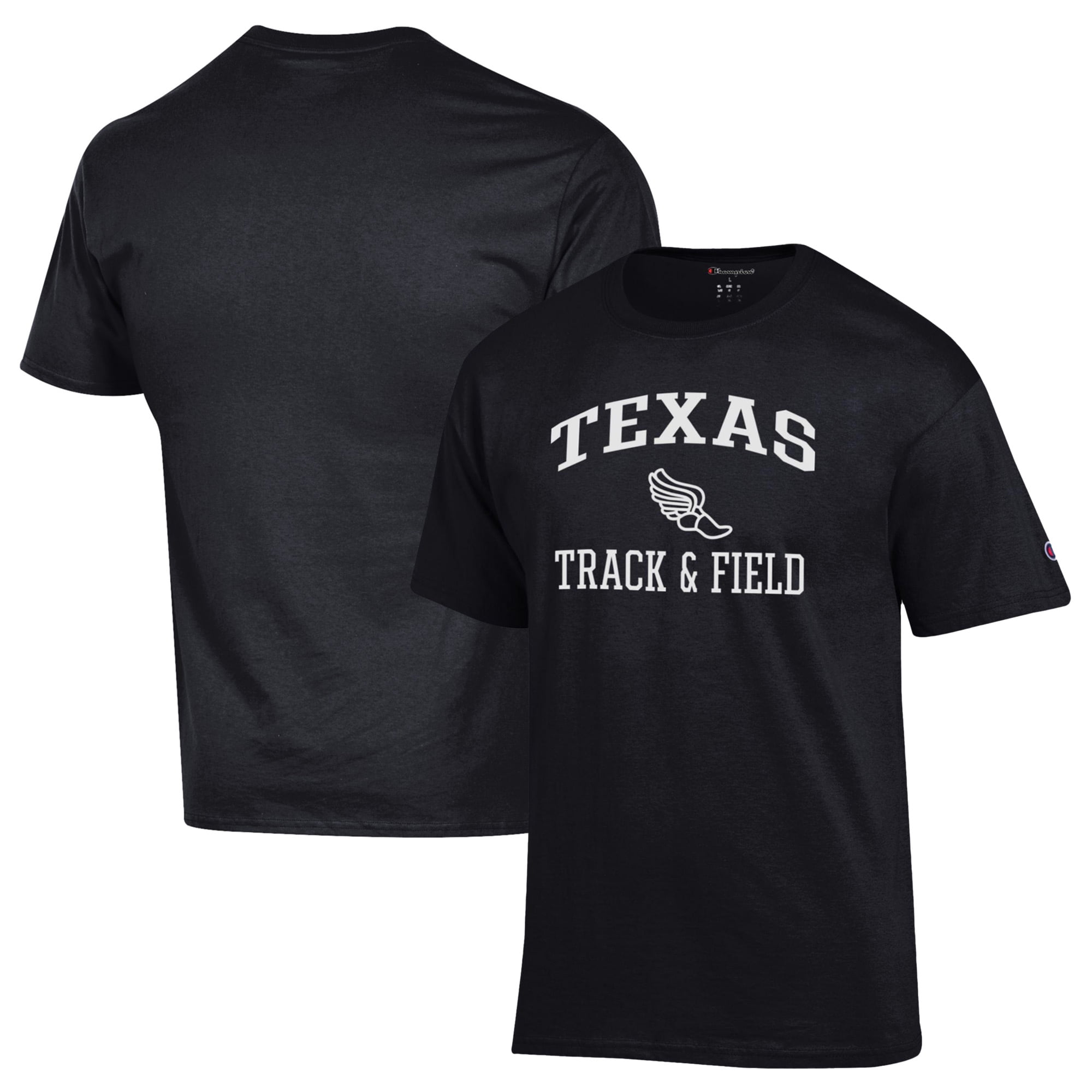 Men's Champion  Black Texas Longhorns Icon Track & Field T-Shirt