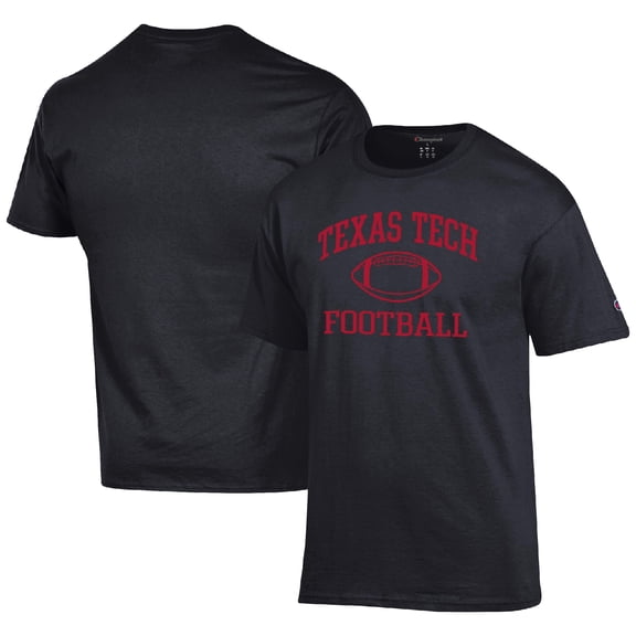 Men's Champion Black Texas Tech Red Raiders Football Icon  T-Shirt
