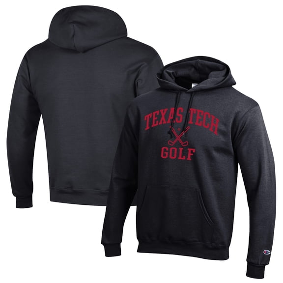 Men's Champion  Black Texas Tech Red Raiders Icon Golf Powerblend Pullover Hoodie