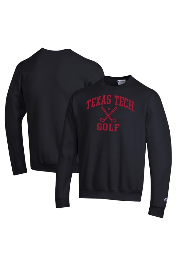 Men's-Champion  Black Texas Tech Red Raiders Powerblend Crewneck Sweatshirt