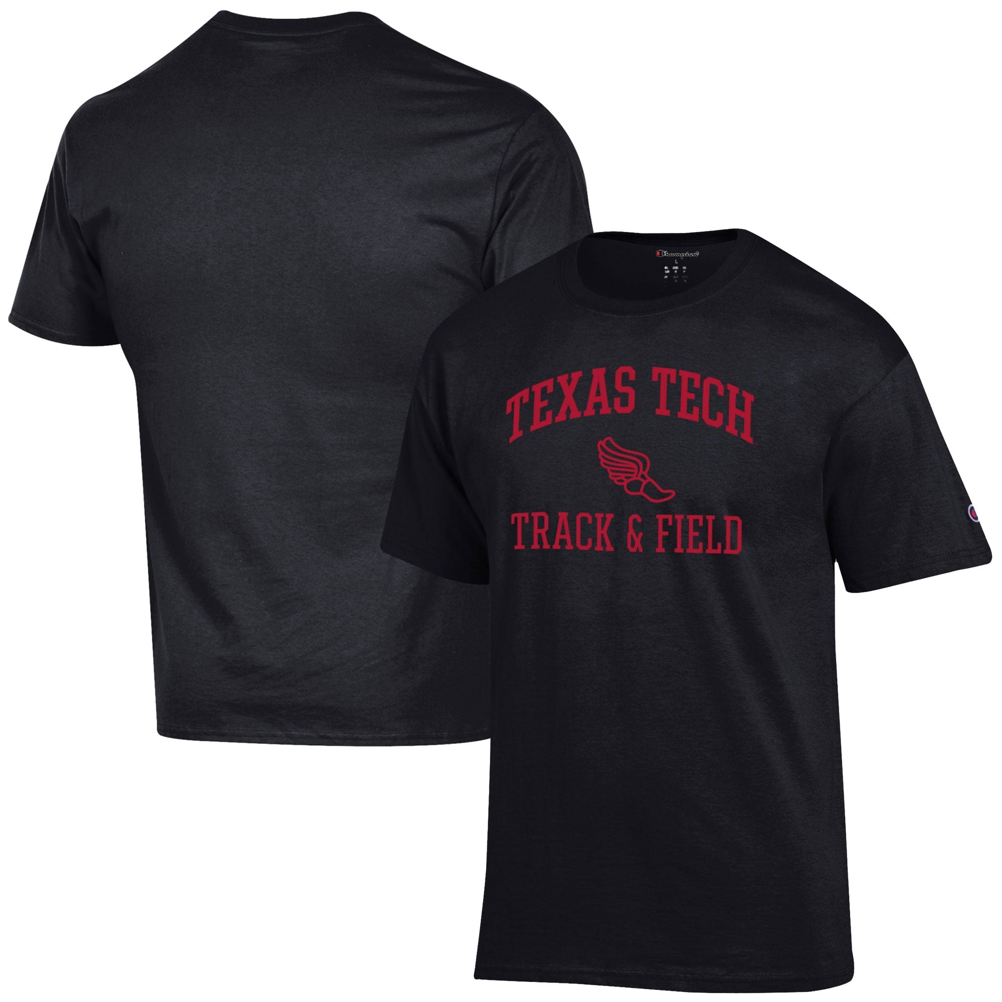 Men's Champion  Black Texas Tech Red Raiders Track & Field Icon T-Shirt