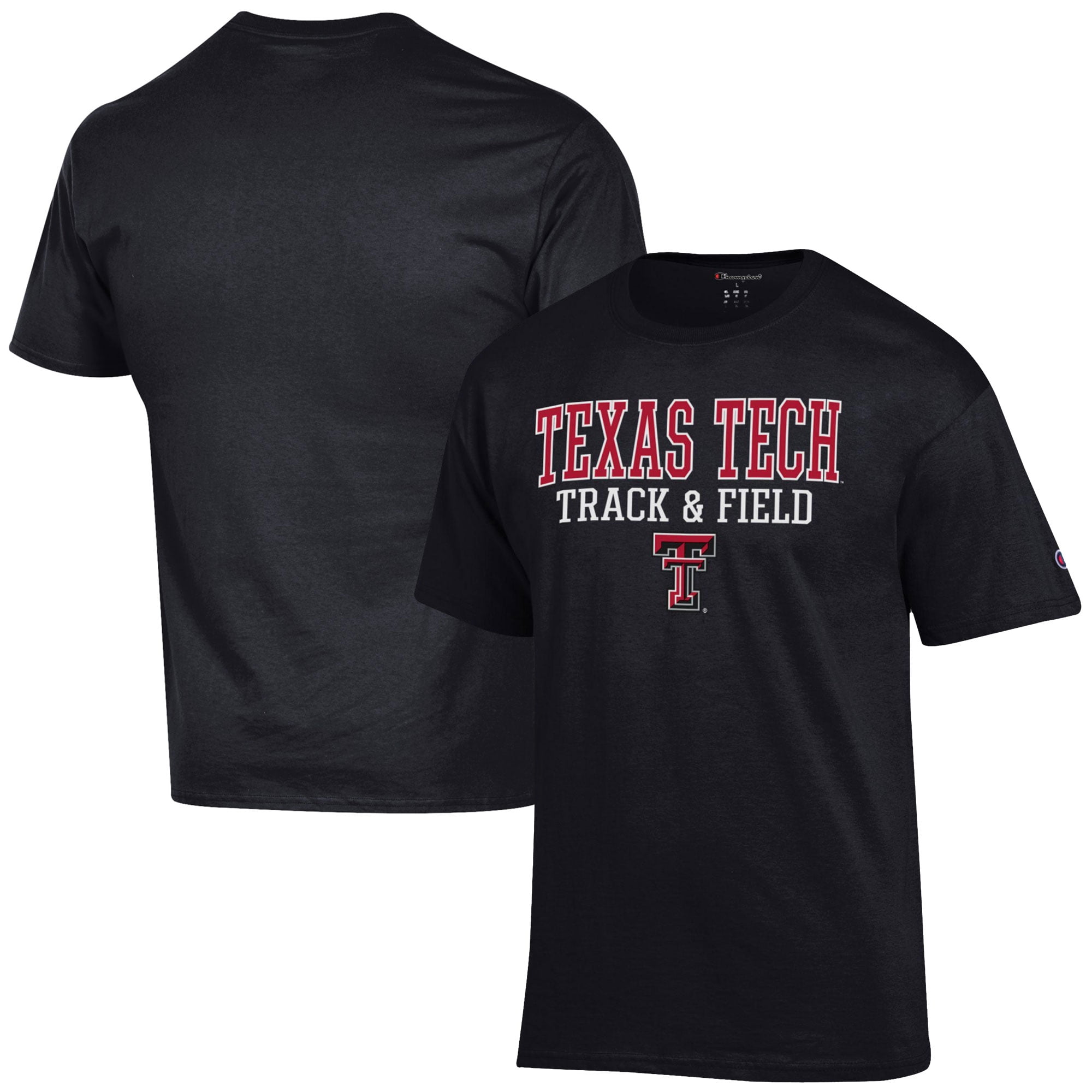 Men's Champion  Black Texas Tech Red Raiders Track & Field Stack T-Shirt