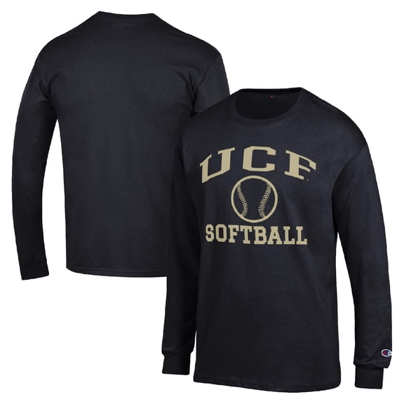 Men's Champion  Black UCF Knights Icon Softball Powerblend Long Sleeve T-Shirt