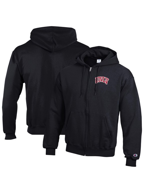 Men's Champion Black UNLV Rebels Eco Powerblend Full-Zip Hoodie